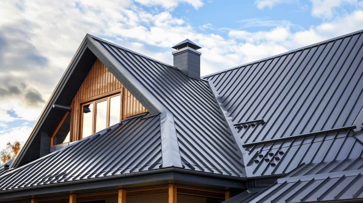 Kordon EPDM Kauçuk Çatı – antrasit kenet sistem metal çatıyla kaplanmış müstakil ev